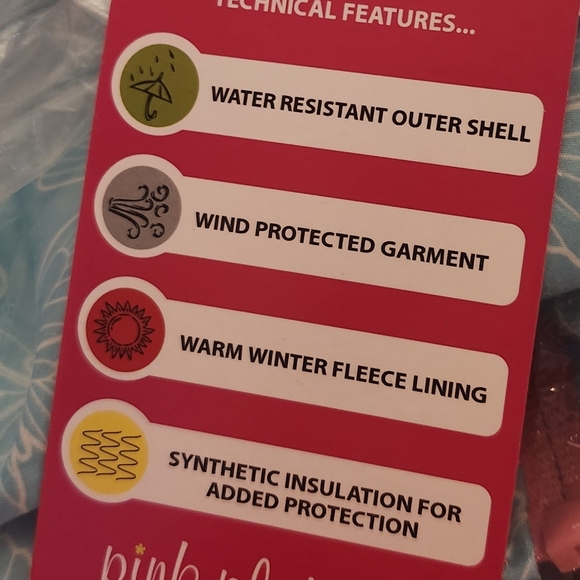 NEW, xtreme Little Girls •mbreButterfly Printed PufferJacket w/ Fleece Hood-Pink - Picture 3 of 4